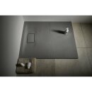 ACORA Mineralguss-Duschwanne, 120x80x3,5cm Rechteck, grau, Steindekor