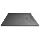 ACORA Mineralguss-Duschwanne,Quadrat 90x90x3,5cm, grau Steindekor