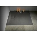 ACORA Mineralguss-Duschwanne,Quadrat 90x90x3,5cm, grau Steindekor