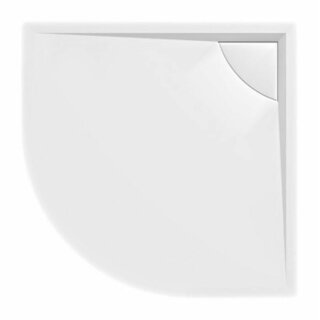 LUssA Duschwanne mit Ablaufdeckel, Viertelkreis 90x90x4cm, R550