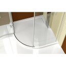 LUssA Duschwanne mit Ablaufdeckel, Viertelkreis 90x90x4cm, R550