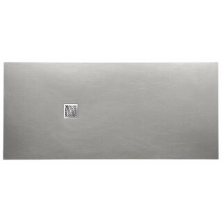 MITIA Gussmarmor-Duschwanne, Rechteck 160x90x3 cm, grau