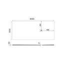 MITIA Gussmarmor-Duschwanne, Rechteck 160x90x3 cm, grau