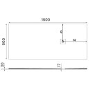 MITIA Gussmarmor-Duschwanne, Rechteck 160x90x3 cm, weiss