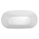 DELONIX Freistehende Gussmarmor-Badewanne 170x84x61,5cm, weiss