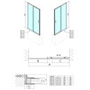 DEEP Rechteckige Duschkabine 1200x750mm L/R...