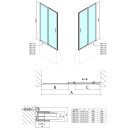 DEEP Duschtür 1600x1650mm, Klarglas