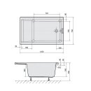 JAZZ 120x75cm Duschwanne mit Sitz, weiss
