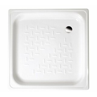 Emaille-Duschwanne, Quadrat, 70x70x12cm, weiss
