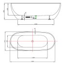 DOURO Freistehende Badewanne 180x80 cm, weiss