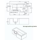 Solarna 170x85/70cm Badewanne mit Tür...