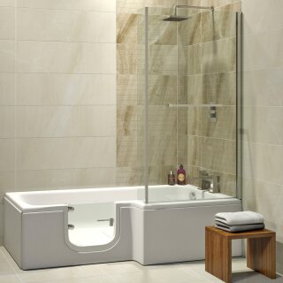 Solarna Badewanne mit Tür/Seniorenbadewanne 170x85/70cm, rechts, , mit Duschkabine