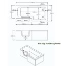 Solarna Badewanne mit Tür/Seniorenbadewanne 170x85/70cm, rechts, , mit Duschkabine