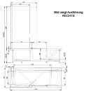 STYLE Badewanne mit Tür/Seniorenbadewanne 170x75cm,Rechts, mit Duschkabine