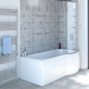 Raumspar Badewanne Skali mit Duschzone 167,5x85/75cm...