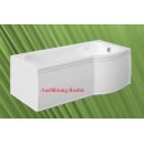 Raumspar Badewanne Skali mit Duschzone 167,5x85/75cm rechts weiss Komplett-Set