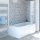 Raumspar Badewanne Skali mit Duschzone 167,5x85/75cm rechts weiss Komplett-Set