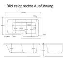 Raumsparwanne SYNA 150x85/70 cm rechts, mit...