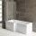 Raumspar Badewanne SYNA mit Duschzone 150x85/70cm, links, weiss, Komplett-Set