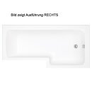 Raumspar Badewanne Syna mit Duschzone 150x85/70cm, Rechts, weiss, Komplett-Set
