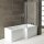 Raumspar Badewanne Syna mit Duschzone 150x85/70cm, Rechts, weiss, Komplett-Set