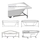 SIRIUS Eckwanne - SET 130x130x45cm mit Schürze und Rahmengestell