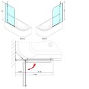 VITRA LINE Duschabtrennung 95cm, rechts, Klarglas