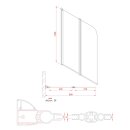 ONE Wannenabtrennung 900 mm, Klarglas