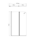 WILA Wannenabtrennung 900mm, Chrom, Klarglas