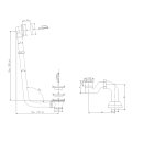 MODEL 12V Ablaufgarnitur mit Kette, inkl. Siphon, Chrom