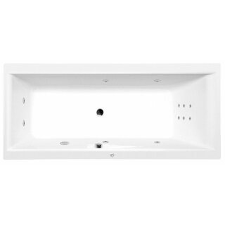 CLEO HYDRO Whirlpool-Badewanne, 180x80x48cm, weiss