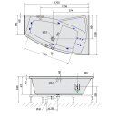 EVIA R HYDRO Whirlpool-Badewanne, 170x100x47cm, weiss