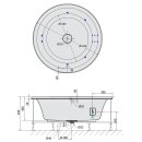 OBLO HYDRO WhirlpoolBadewanne, 165x48cm, weiss