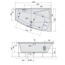 EVIA R HYDRO Whirlpool-Badewanne, 160x100x47cm, weiss