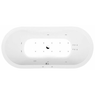 VIVA O HYDRO-AIR Whirlpool Badewanne, 175x80x47cm, weiss