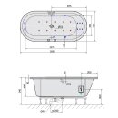 ASTRA O HYDRO-AIR Whirlpool Badewanne, 165x75x48cm, weiss