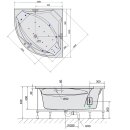ROSANA HYDRO-AIR Whirlpool Badewanne, 150x150x49cm, weiss
