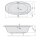 STADIUM Ovale Badewanne mit Füssen 190x95x46cm, weiss