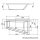 Raumspar Badewanne TRIANGL 180x120x50cm, links, weiss