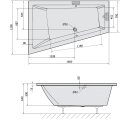 TRIANGL L SLIM asymmetrische Badewanne 180x120x50cm, weiss