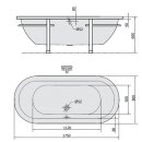MATRIX C freistehende Badewanne 175x80x46cm, Gestell in Chrom
