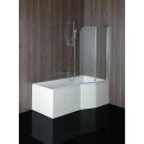 VERSYS R asymmetrische Badewanne 170x84x70x47cm, rechts, weiss