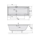 CLEO Rechteckwanne 170x75x48cm, weiss