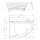 TANDEM asymmetrische Badewanne 170x130x50cm, links, weiss
