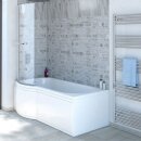 SKALI Badewanne mit Duschzone 167,5x85/75x40 cm, links,...