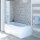 SKALI Badewanne mit Duschzone 167,5x85/75x40 cm, links, weiss