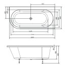Raumspar Badewanne ASTRA 165x80x48cm rechts, weiss