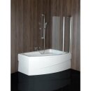 Raumspar Badewanne MAMBA 160x95x44cm, rechts, weiss