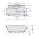 NIGRA Freistehende Gussmarmor-Badewanne 158x80x45cm, weiss
