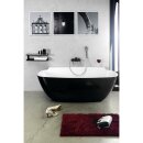 NIGRA Freistehende Gussmarmor-Badewanne 158x80x45cm, schwarz/weiss